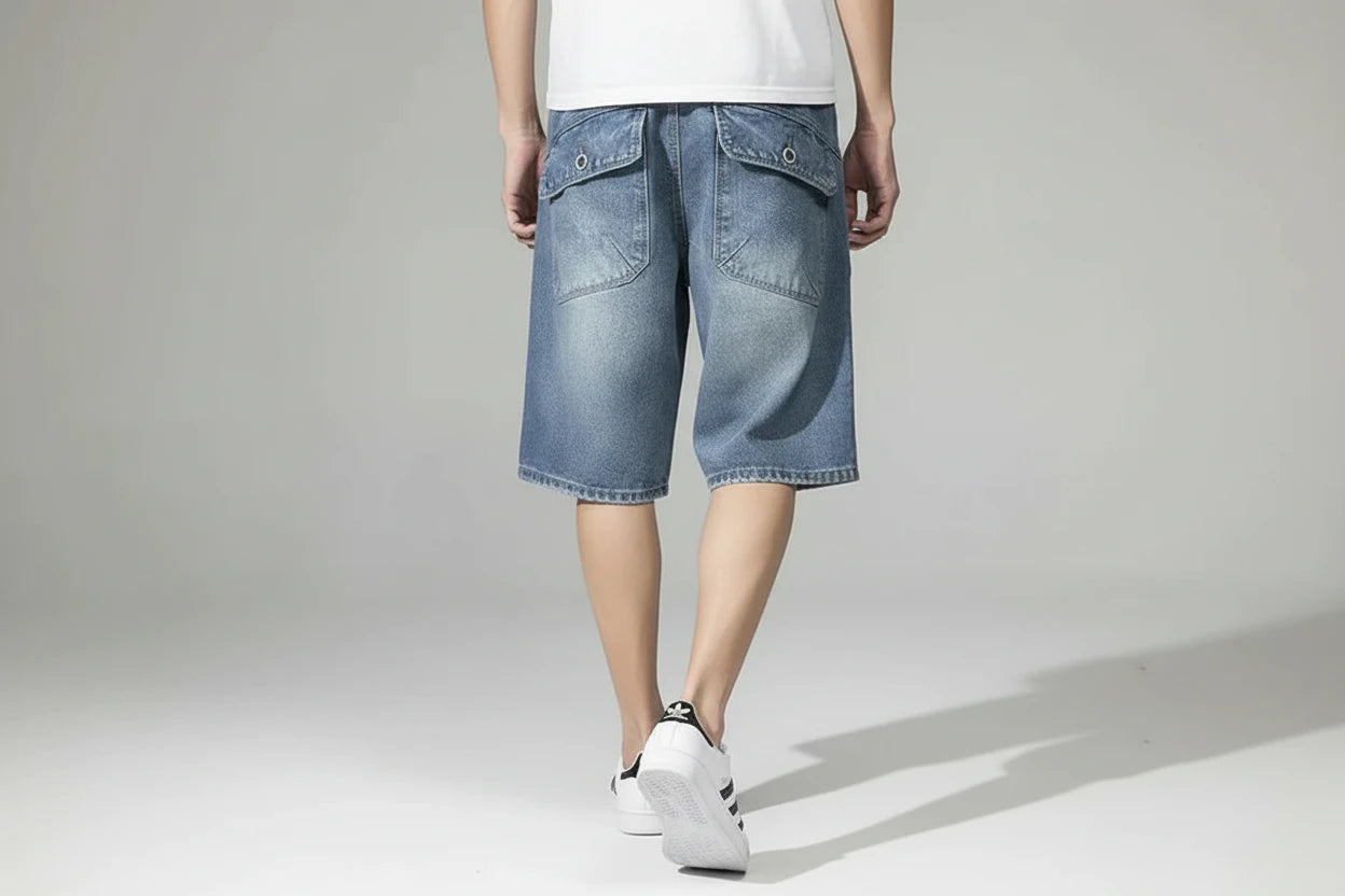 Męskie Jeansowe Szorty Baggy Cargo – Premium Denim Story