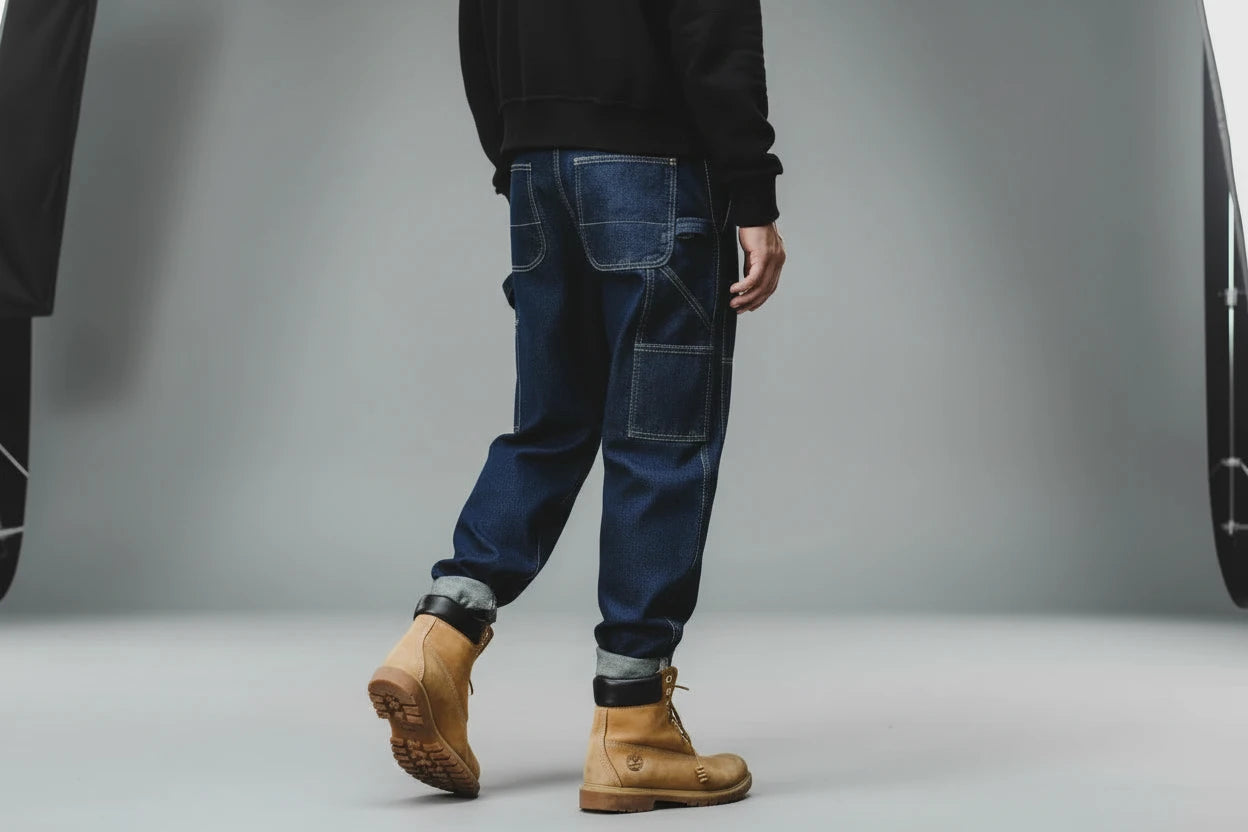 Męskie Jeansy Szerokie Proste Denimowe Casual Hip Hop