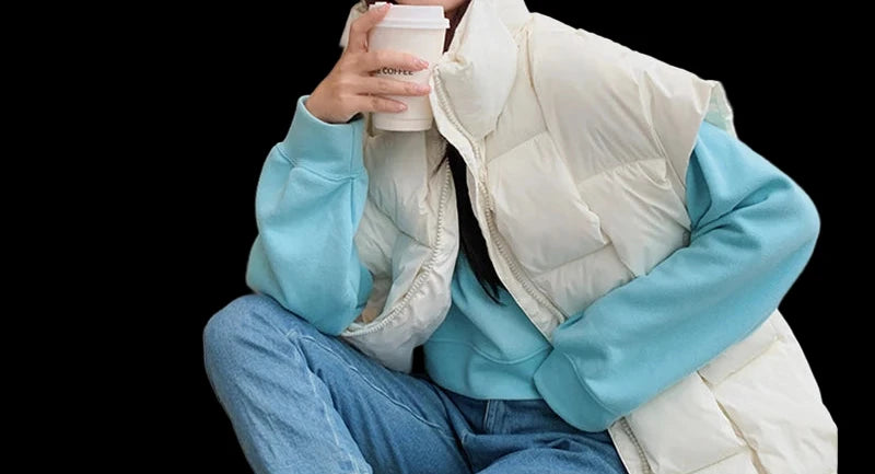 Długa Kamizelka Zimowa Oversize Damska