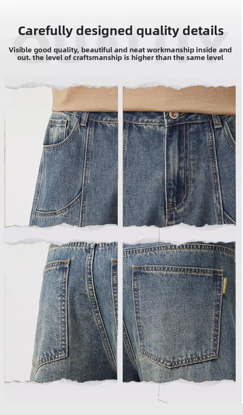 Grube Męskie Jeansy Cargo (Denim) Roots