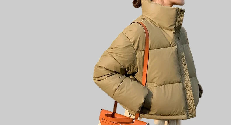 Krótka Kurtka Damska Puchówka Zimowa