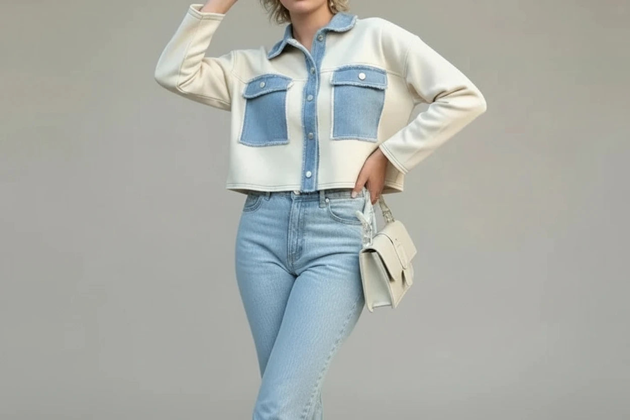 Damska kurtka jeansowa biała