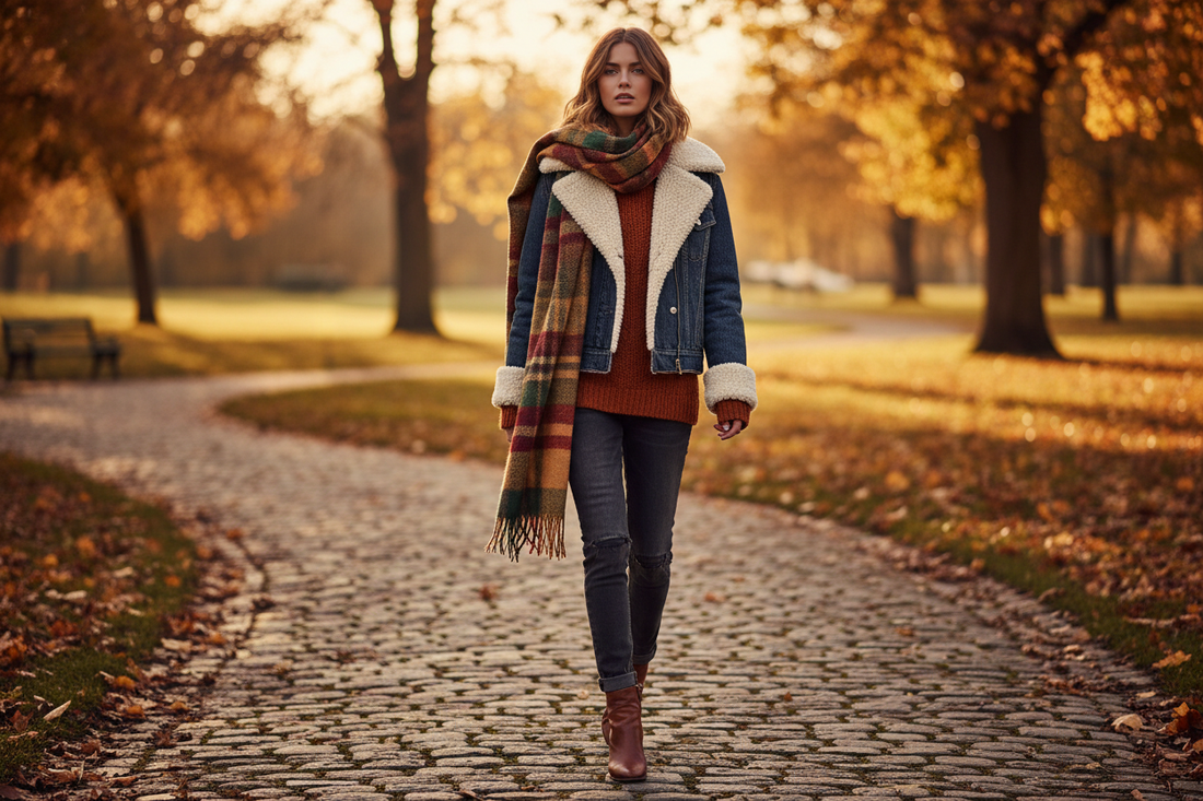 Jesienna wędrówka w denimbowej kurtce