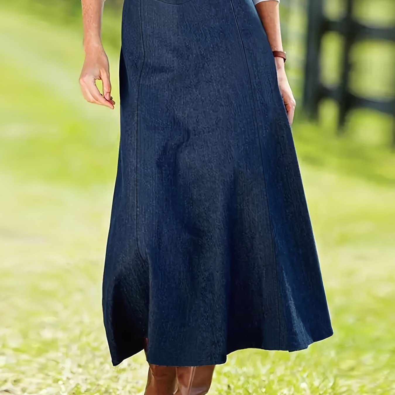 Spódnica Versatile Długi Denim z wysokim stanem