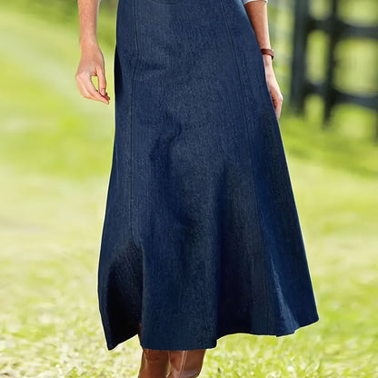 Spódnica Versatile Długi Denim z wysokim stanem