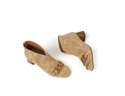 Botki zamszowe jesień/zima kwadratowy obcas