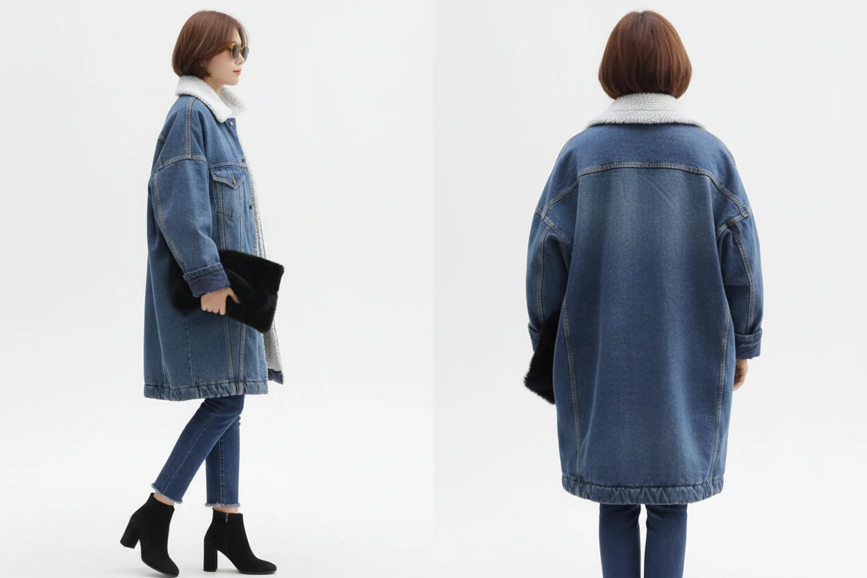 Jeansowy płaszcz Indygo