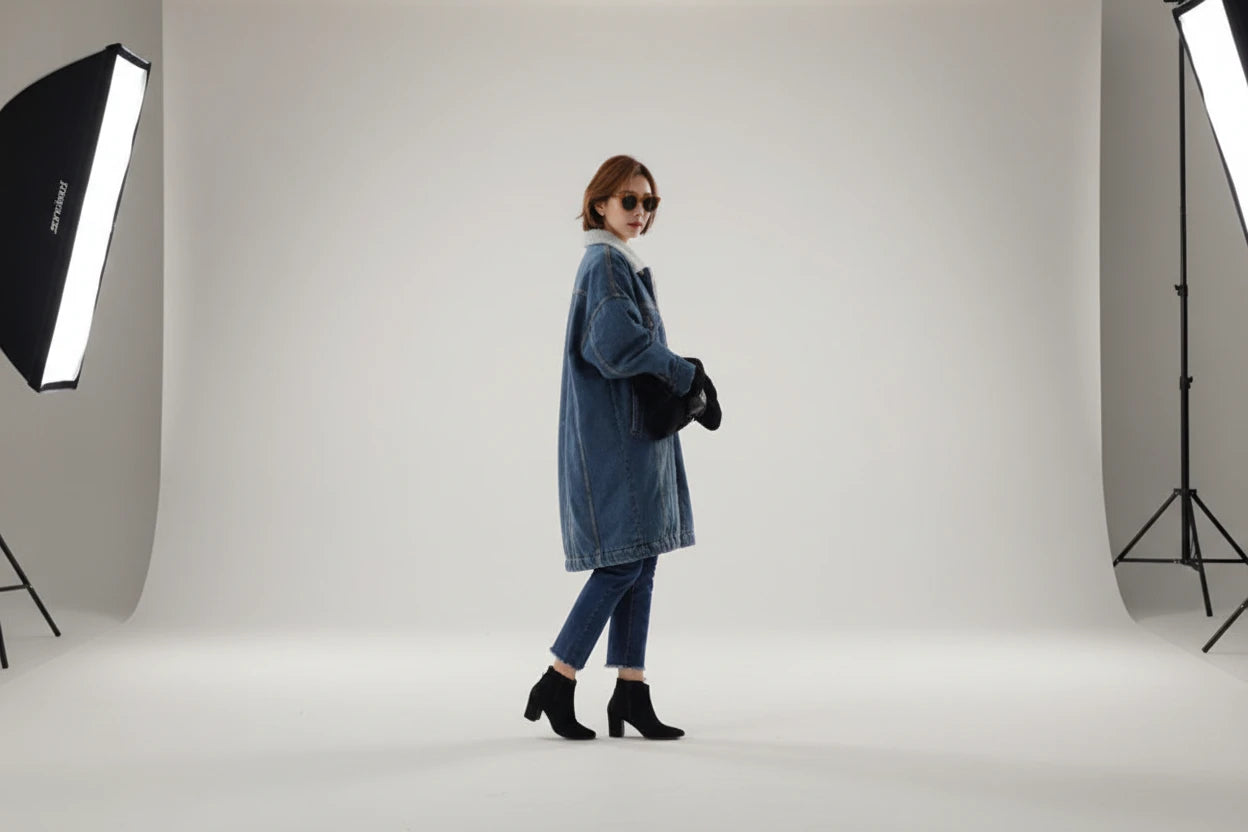 Jeansowy płaszcz Indygo