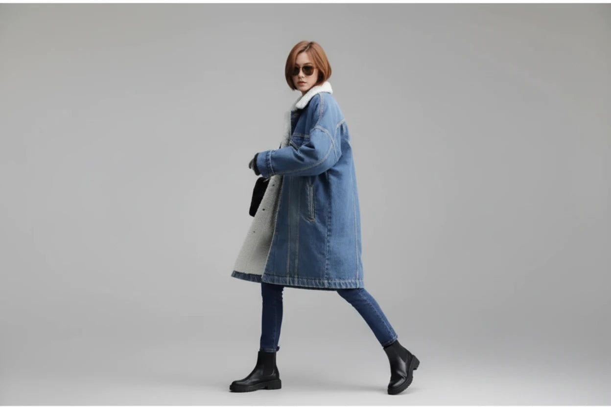 Jeansowy płaszcz Indygo