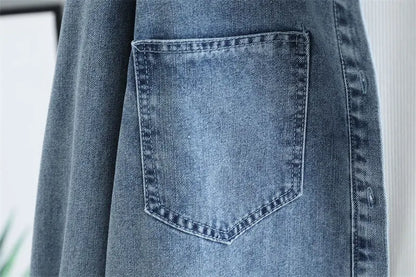 Koszula Jeansowa Damska Overshirt z Kieszeniami