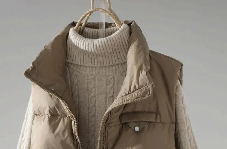 Wygodny Bezrękawnik z Kołnierzem Typu Turn-Down