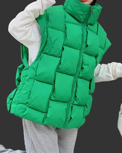 Długa Kamizelka Zimowa Oversize Damska