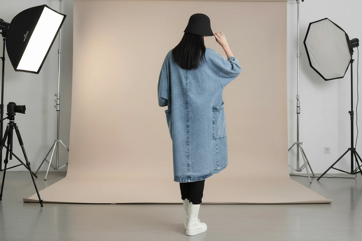 Płaszcz Jeansowy Damski Denim Temper