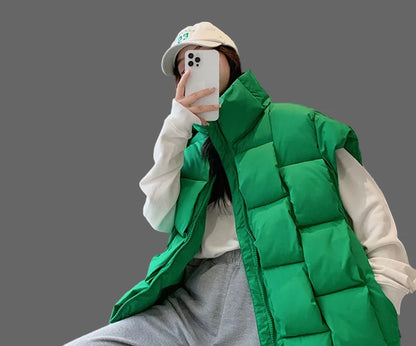 Długa Kamizelka Zimowa Oversize Damska