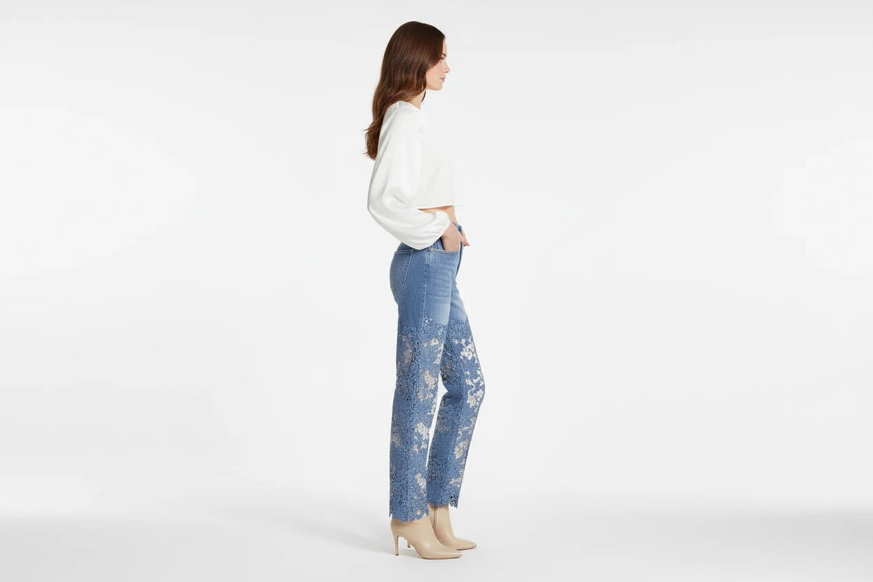 Modne Damskie Jeansy Slim Fit z Wysokim Stanem – Modelujące Spodnie z Guzikami