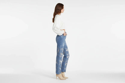 Modne Damskie Jeansy Slim Fit z Wysokim Stanem – Modelujące Spodnie z Guzikami