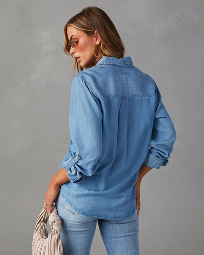 Jeansowa koszula Basic denim długi rękaw