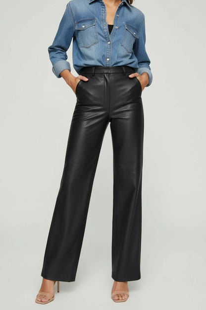 Trendy Skórzane Spodnie Damskie w trzech kolorach