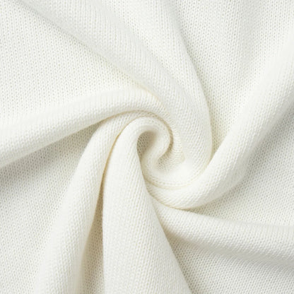 Sweter Damski z Czystej Bawełny – Luźny Krój, Dekolt O-Neck i Modne Odsłonięte Plecy