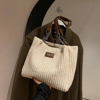 Elegancka Torebka na Ramię "Single Shoulder" ze Sztruksu