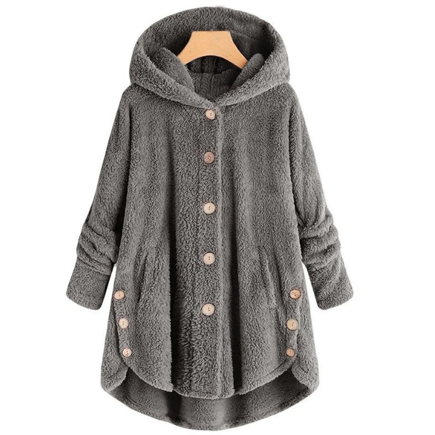 Elegancki Multicolor Ciepły Płaszcz Damski Zimowy – Długi, Gruba Wełniana Mieszanka, Kołnierz Wywijany