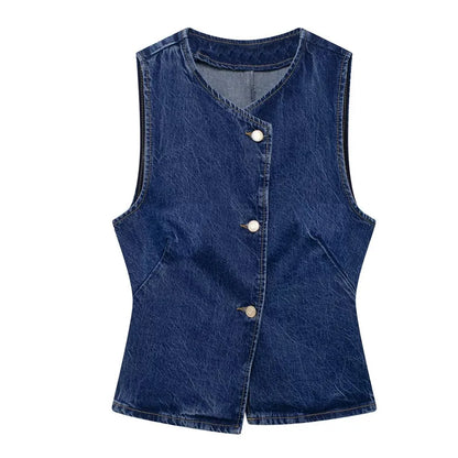 Asymetryczna kamizelka Jeans skos