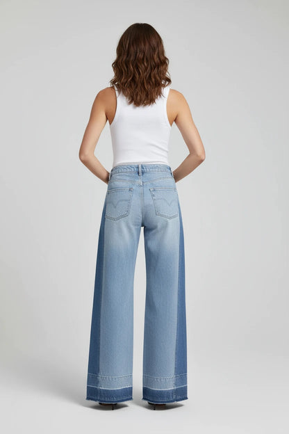 Damskie Jeansy Baggy Denim Z Wysokim Stanem i Kieszeniami