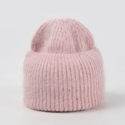 Ciepła damska puszysta zimowa Beanie czapka z Angory