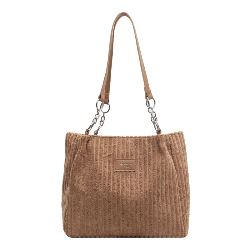 Elegancka Torebka na Ramię "Single Shoulder" ze Sztruksu