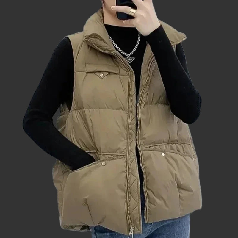 Wygodny Bezrękawnik z Kołnierzem Typu Turn-Down