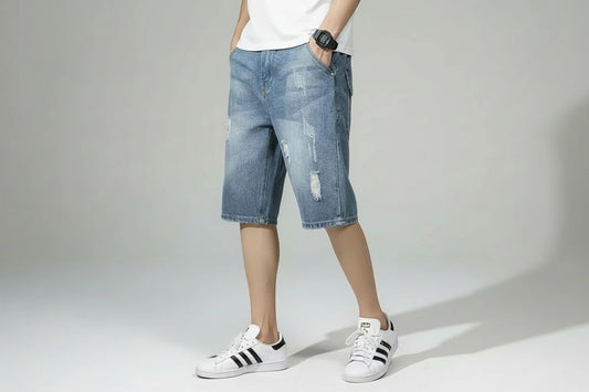 Męskie Jeansowe Szorty Baggy Cargo – Premium Denim Story