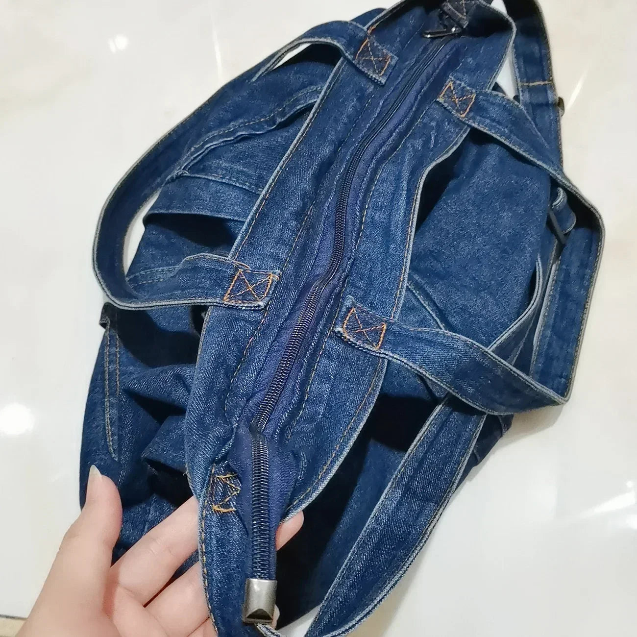 Torba Denim Casual Jeans Granat
