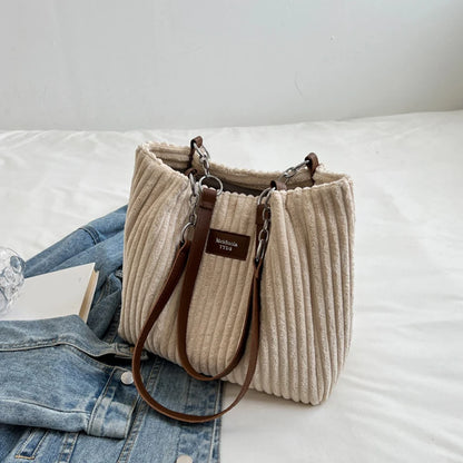 Elegancka Torebka na Ramię "Single Shoulder" ze Sztruksu