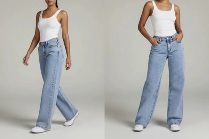 Denim dżinsy Vibe Jr. Szerokie nogawki z kokardą