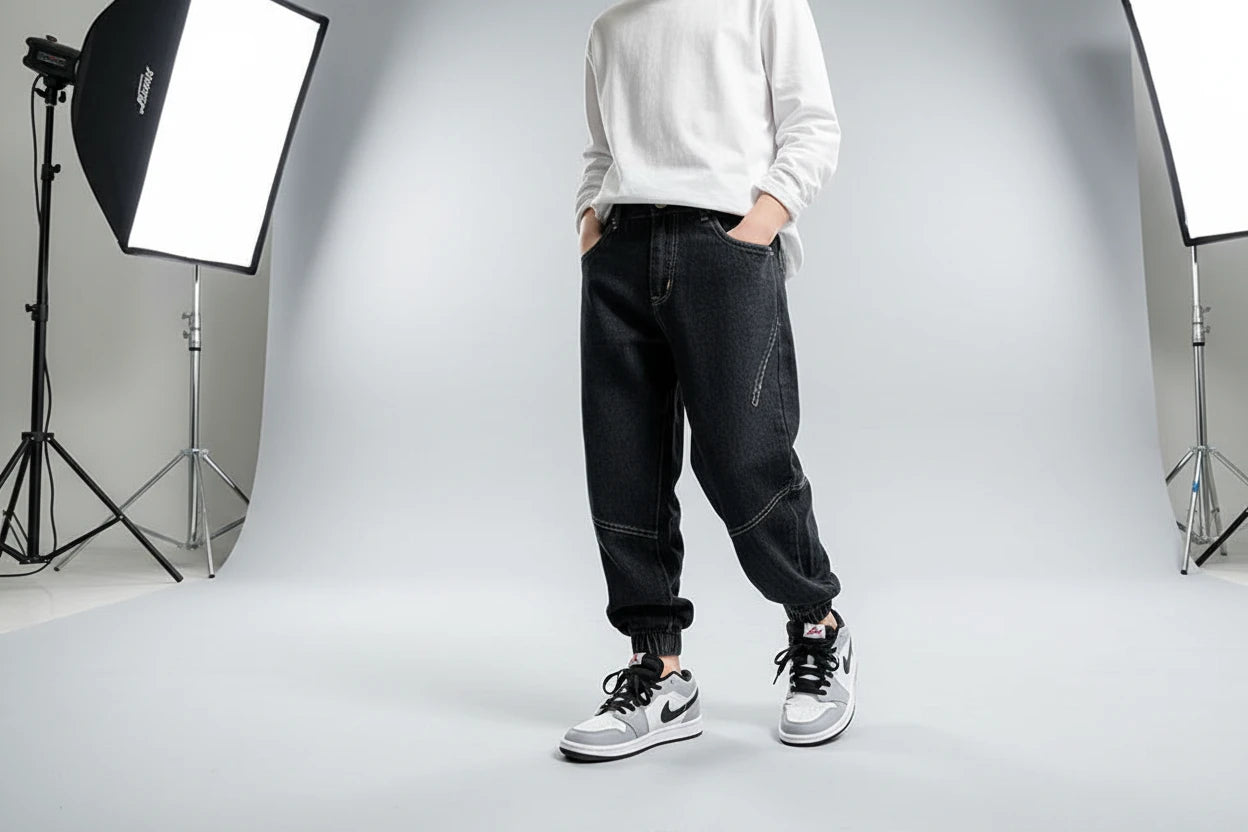 Luźne jeansy chłopięce baggy – spodnie dziecięce dla nastolatków,