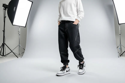 Luźne jeansy chłopięce baggy – spodnie dziecięce dla nastolatków,