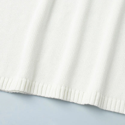 Sweter Damski z Czystej Bawełny – Luźny Krój, Dekolt O-Neck i Modne Odsłonięte Plecy