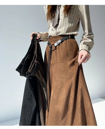 Zamszowa Spódnica Geometryczna Dynamika Retro