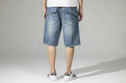 Męskie Jeansowe Szorty Baggy Cargo – Premium Denim Story