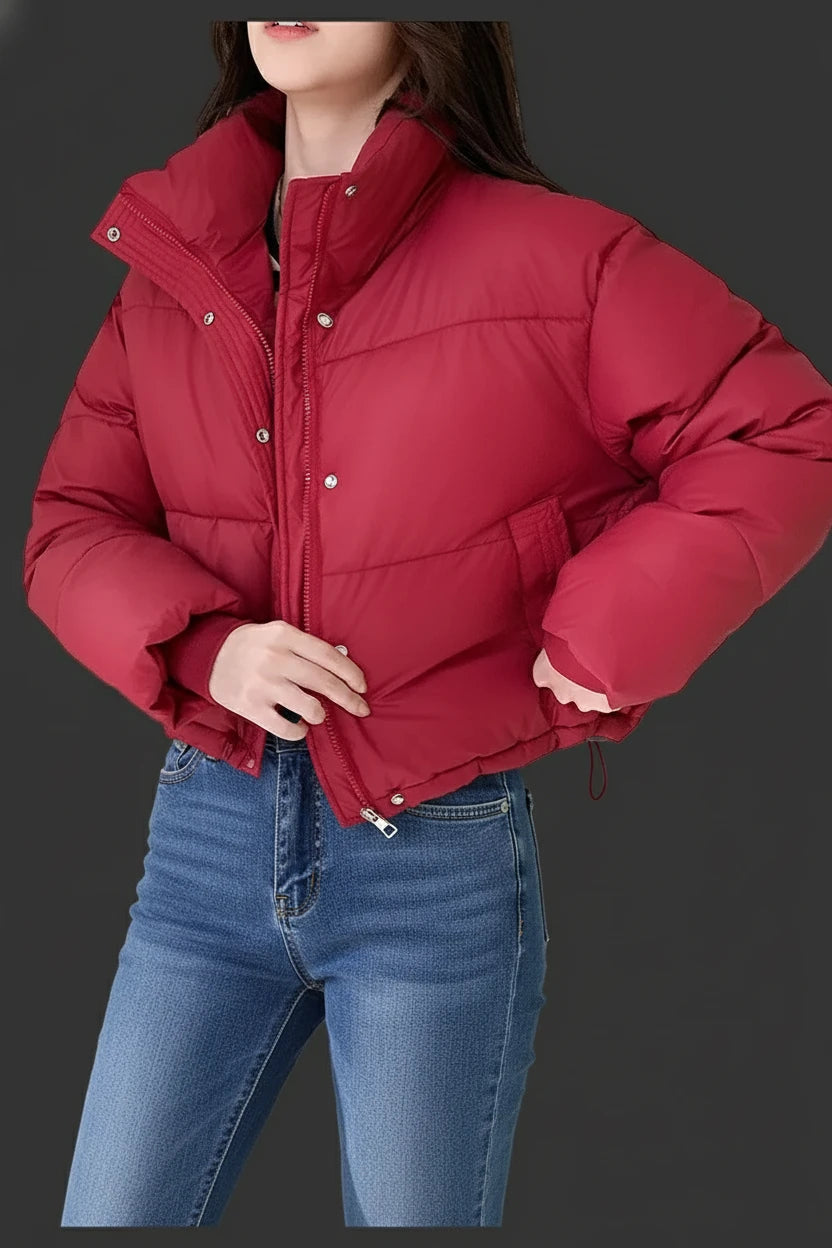 Krótka Kurtka Damska Puchówka Zimowa