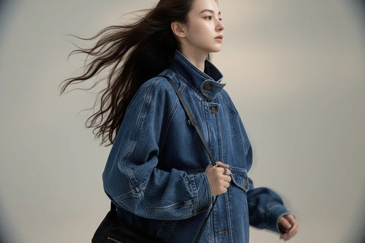 Damska Kurtka Jeansowa Blue Denim – American Retro Aura