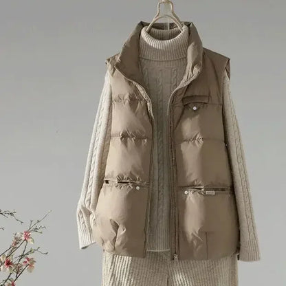 Wygodny Bezrękawnik z Kołnierzem Typu Turn-Down