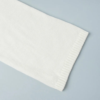 Sweter Damski z Czystej Bawełny – Luźny Krój, Dekolt O-Neck i Modne Odsłonięte Plecy