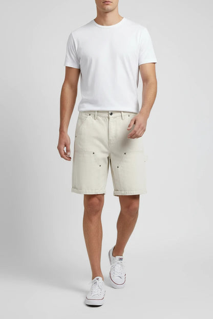 Męskie białe szorty jeansowe  premium denim