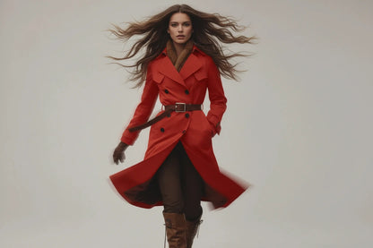 Elegancki Długi Trencz Damski Dwurzędowy Eclipse