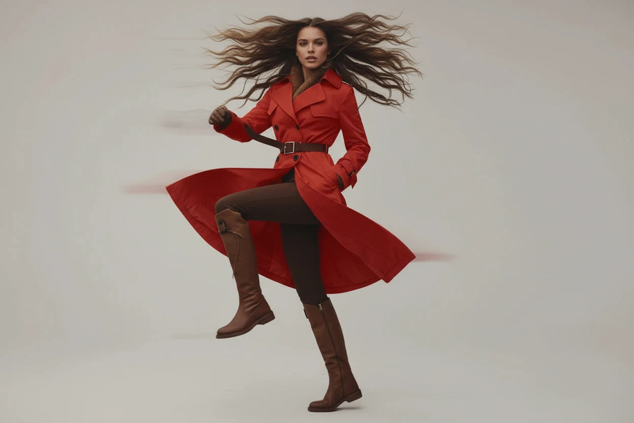 Elegancki Długi Trencz Damski Dwurzędowy Eclipse