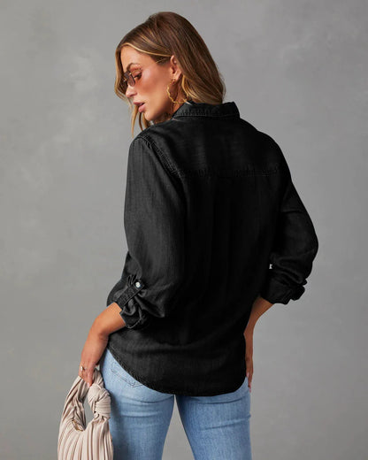 Jeansowa koszula Basic denim długi rękaw