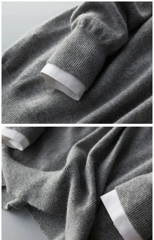 Sweter męski mieszanka Kaszmiru i bawełny