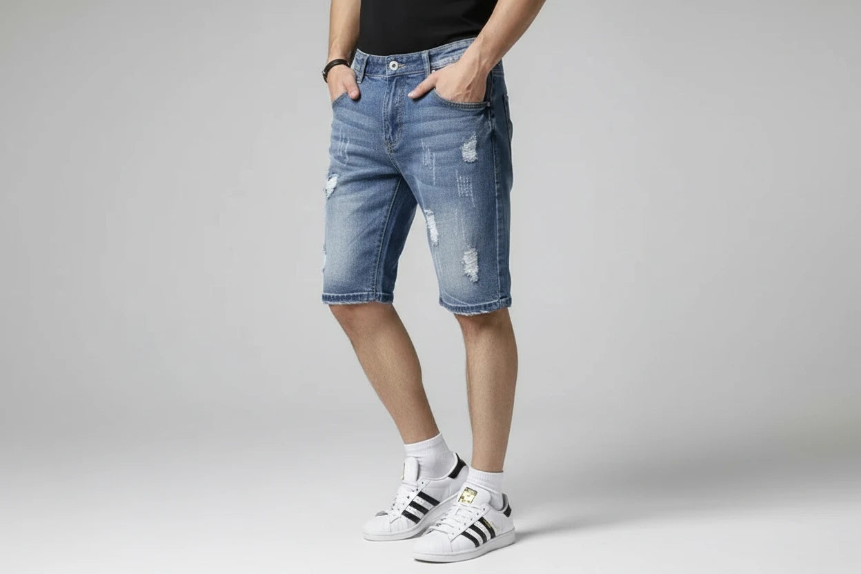 Męskie Jeansowe Szorty Baggy Cargo – Premium Denim Story