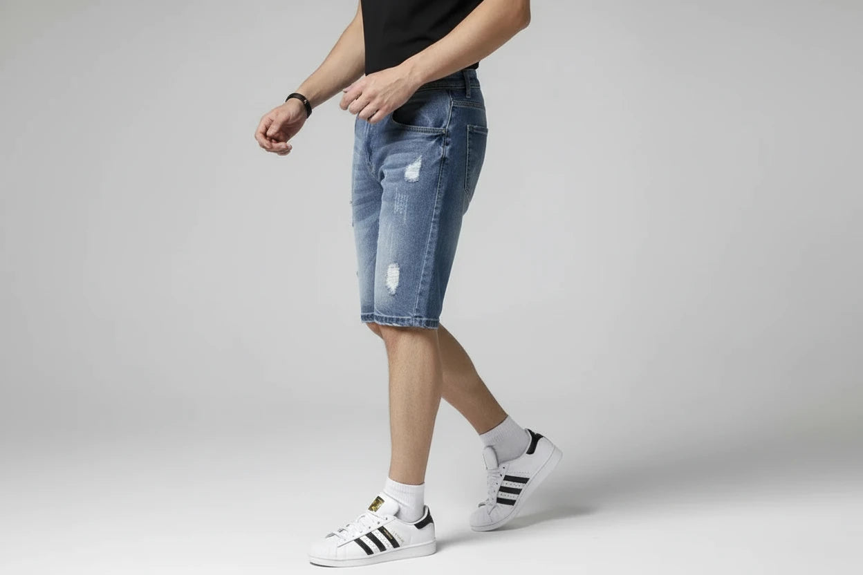 Męskie Jeansowe Szorty Baggy Cargo – Premium Denim Story